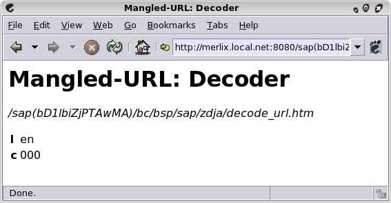 The decoder, with output in a
browser