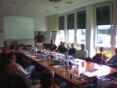 A photo of the meeting around the
table