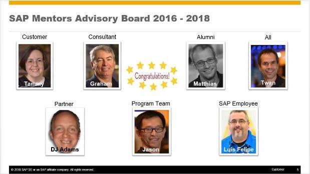 SAP Mentors Advisory Board slide