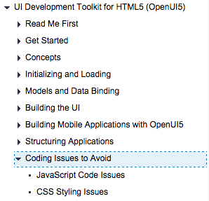 Screenshot of coding issues menu item