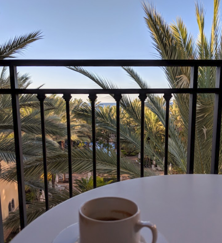 View from the balcony of our hotel room in Gran Canaria in November