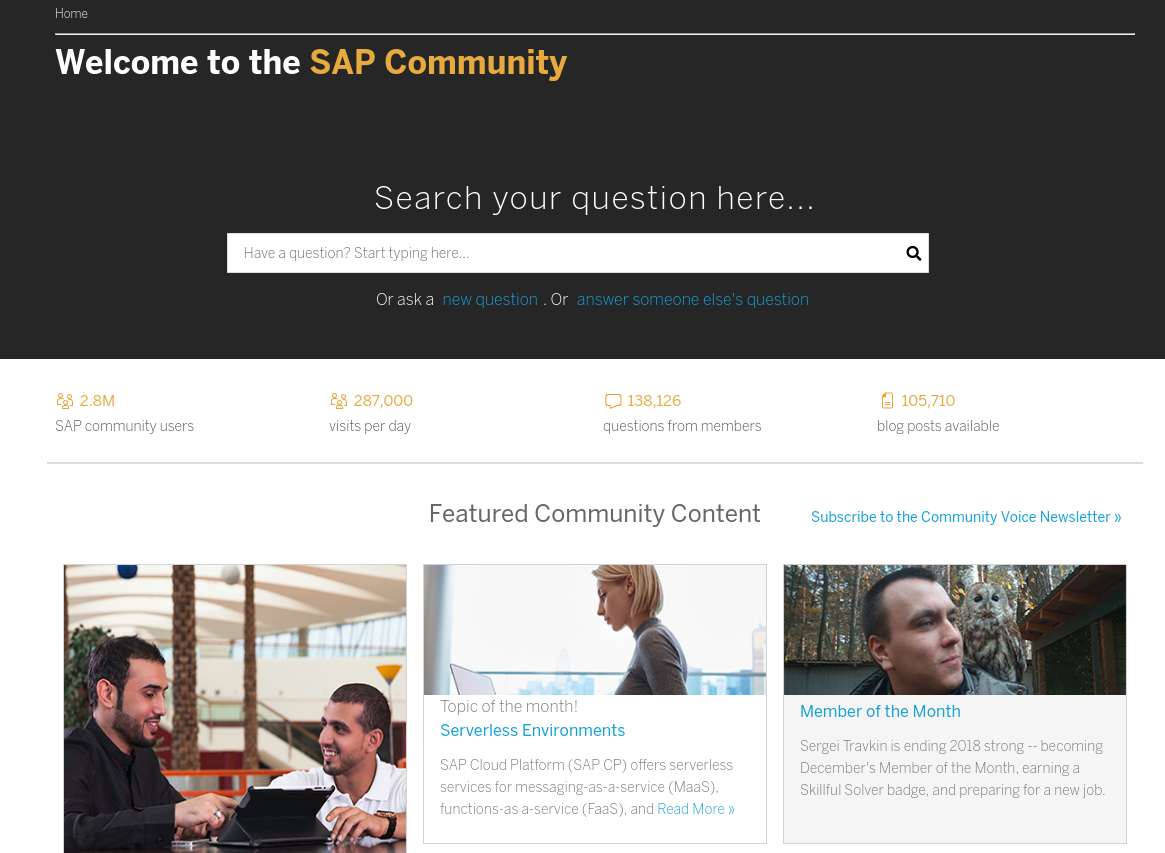 SAP Community screenshot