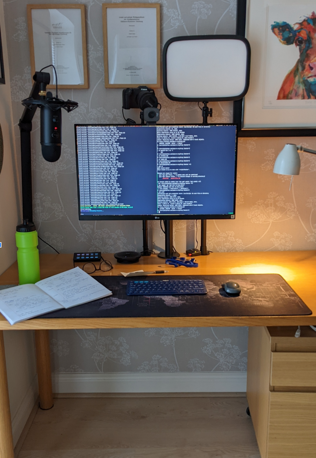 My desk setup at home