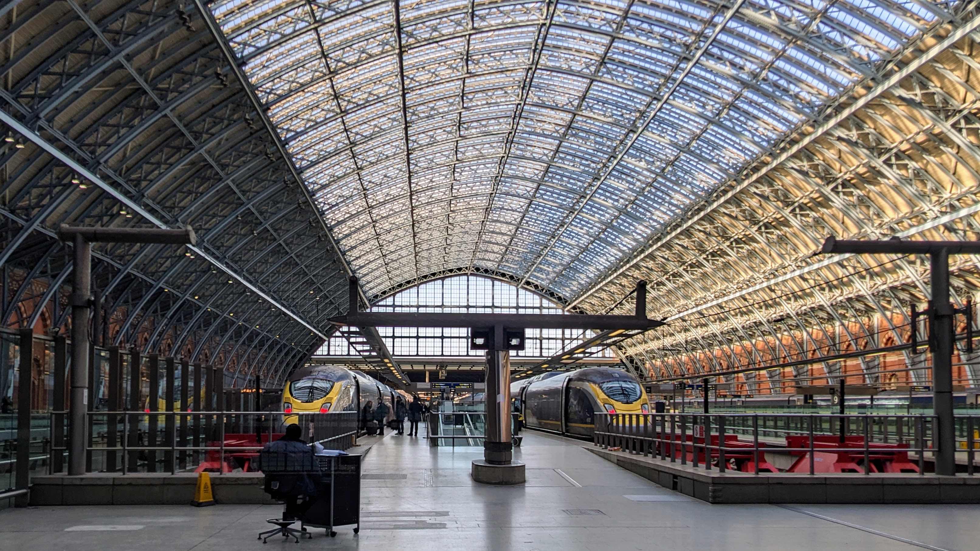 Eurostar trains at St Pancras station