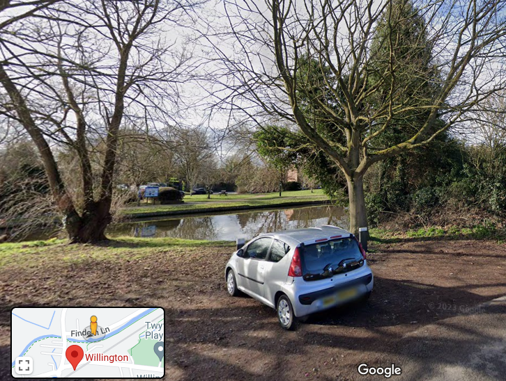 Google Maps street view of the winding point in Willington