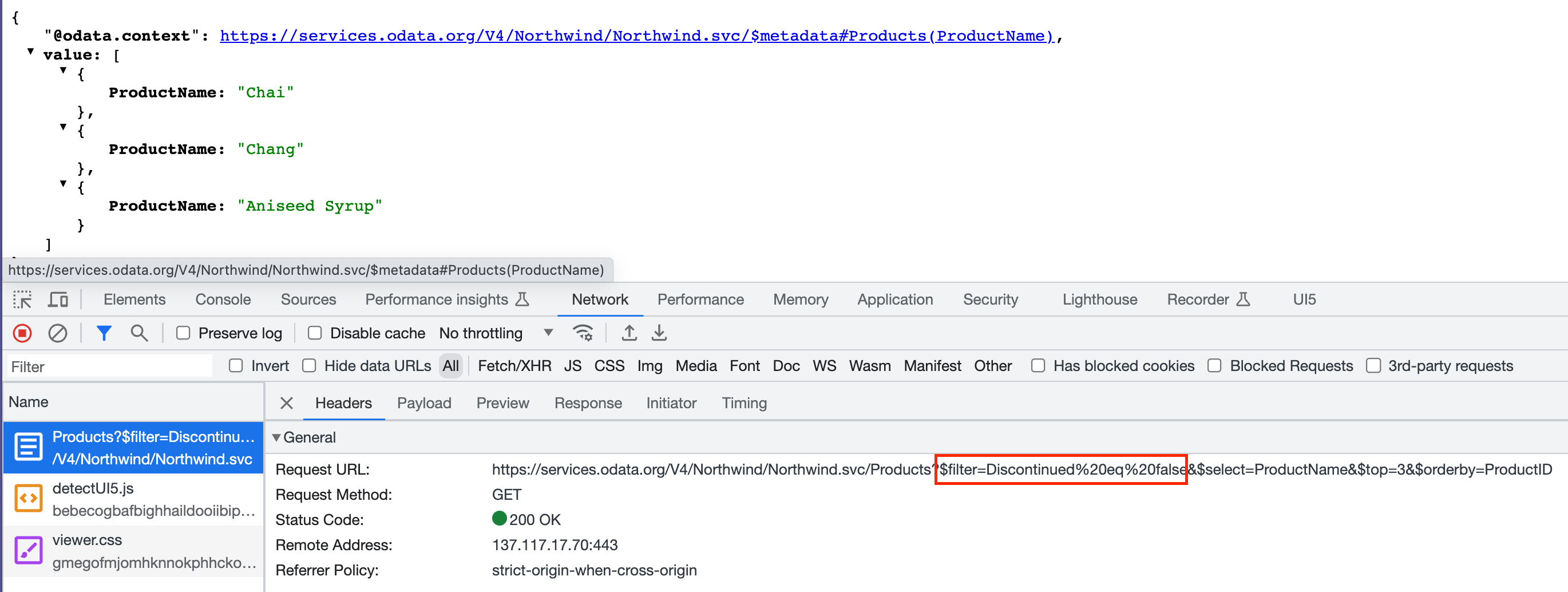 Chrome Dev Tools URL encoding
