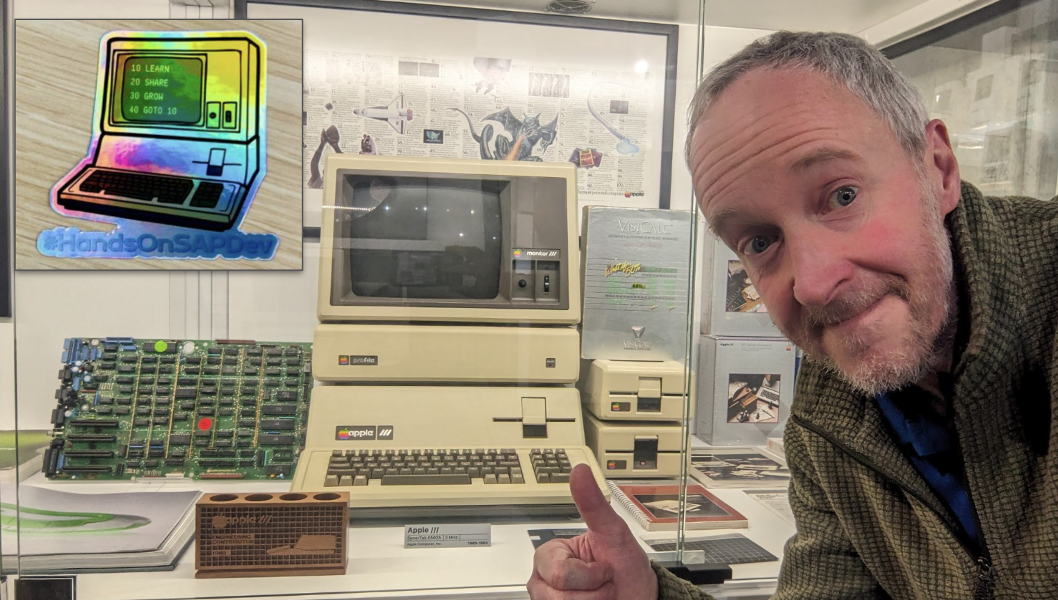 Apple III and a Hands-on SAP Dev sticker
