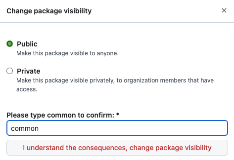 changing package visibility to
public