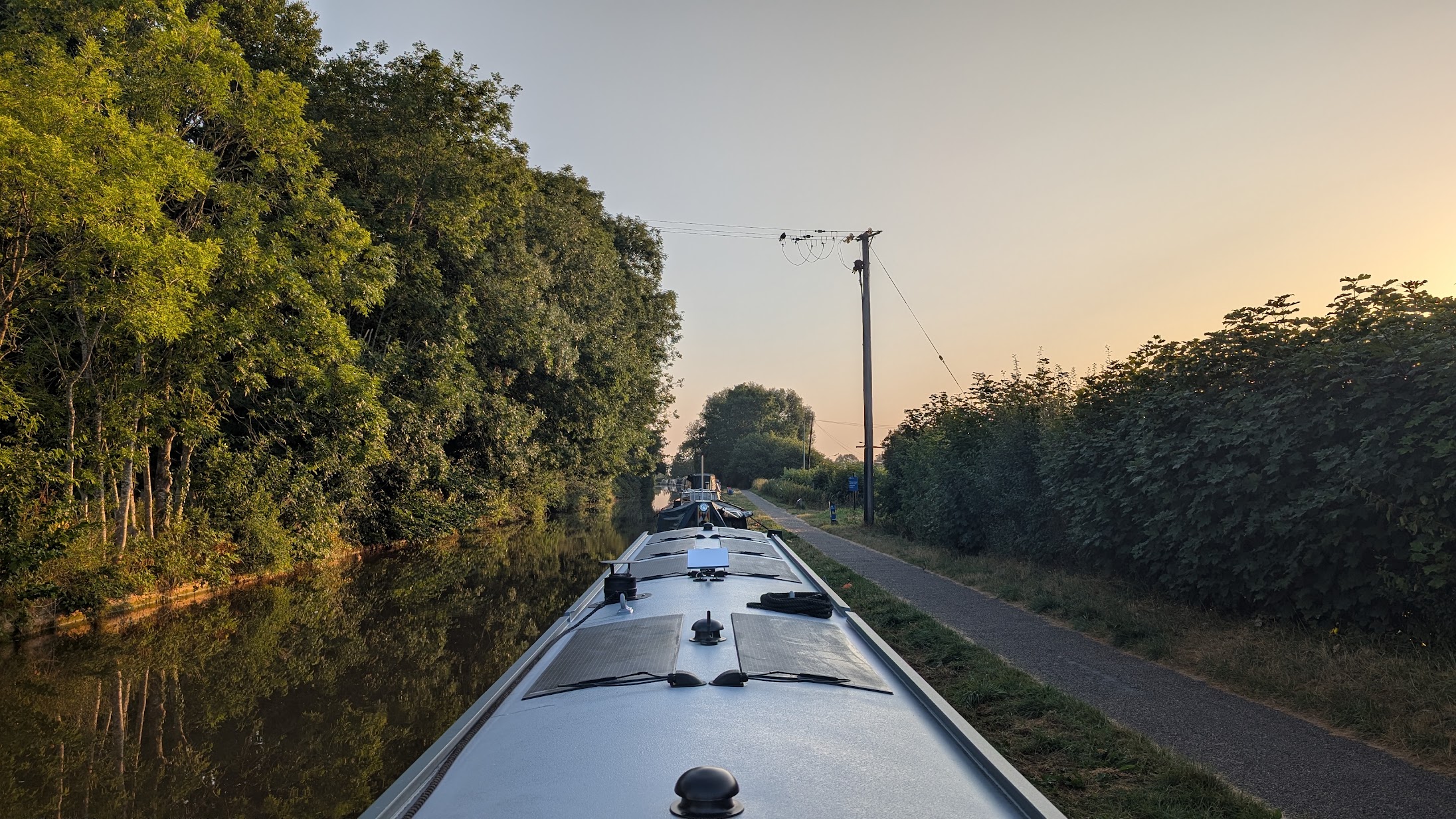 View from the narrowboat stern this morning just before I set off on the walk