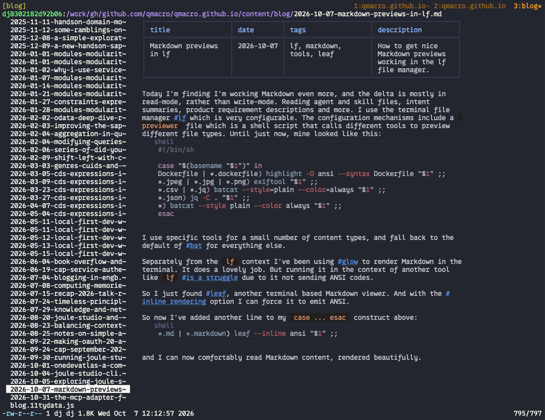 Markdown rendering with leaf